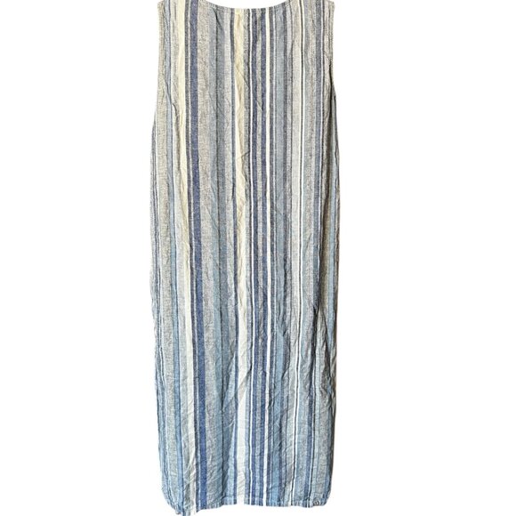 Briggs Womens XL Striped Linen & Rayon Sleeveless Dress Relaxed Fit Beach core - Picture 5 of 12